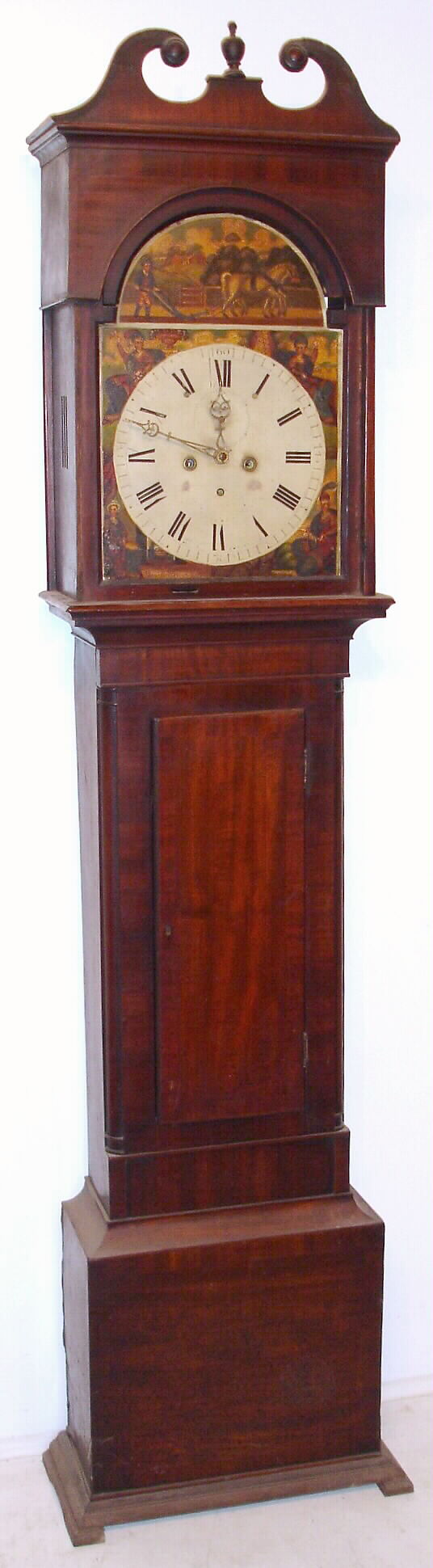 Scottish tall case clock 8 day time and strike movement in mahogany case, c1830 - 1850 — Antique Clocks Price Guide