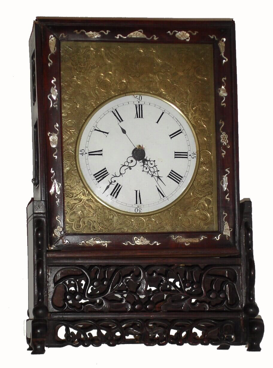 Chinese reproduction mostly rosewood 8 day, 2 fusee movement [rear wind] with center seconds, bracket clock with bracket, late 20th century. — Antique Clocks Price Guide