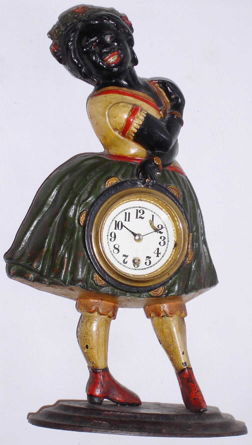 Bradley and Hubbard "Topsy" cast-iron clock case c1865, with later movement * and  dial. — Antique Clocks Price Guide