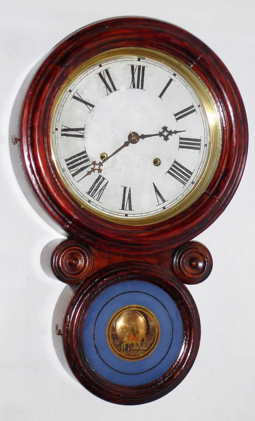 E. Ingraham and Co., Bristol, Conn. "Ionic" rosewood 8-day time and strike wall clock, c1890 — Antique Clocks Price Guide