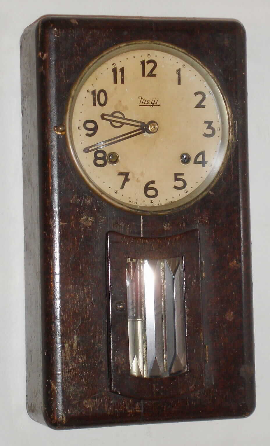 Meiji Japanese 8day time and strike wood wall clock, c1910 — Antique Clocks Price Guide