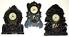 Three large Connecticut 8-day iron fronts Detailed decorative cases.
