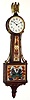 Waltham Watch Co., Waltham, Mass., miniature presentation banjo clock 15J 8 day time only spring driven movement in mahogany case with rope front banding and painted metal dial, c1930
