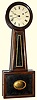 Howard and Davis, Boston, Mass., "No. 5 Banjo" wall clock 8 day time only weight driven movement in square bottom rosewood grain painted cherry case with paper over metal dial, c1845