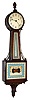 Waltham Clock Co., Waltham, Mass., "Presentation Banjo" wall clock 8 day time only weight driven movement in mahogany case with painted metal dial, c1930