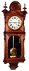 Welch Spring and Co., Forestville, Conn. "Regulator No. 5" wall clock 8 day, time only, 2-weight driven movement in walnut case with gold leaf pendulum stick and painted metal dial, c1875