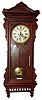 Waterbury Clock Co., Waterbury, Conn., "Regulator No. 57" wall clock 8 day, time only, 2-weight driven movement in walnut case with painted metal dial with second's bit, c1905
