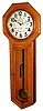 Seth Thomas Clock Co., Thomaston, Conn., "Regulator No. 18" wall clock 8 day time only weight driven movement in oak case with painted metal dial, brass weight and brass bob, c1910