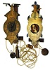 Two 20th century foliot wooden works wall clocks. One Columbus marked 1492 (not real date of manufacture as some novices have thought), one German.