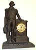 Nicholas Muller large George Washington cast metal 8 day mantel clock, c1865.
