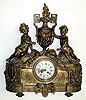French cast brass 8 day large figural mantel clock, c1860.