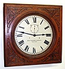 Self Winding Clock Co. square oak Western Union gallery clock, c1930.