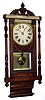Anglo American inlaid wall clock, New Haven 8 day movement, c1890.