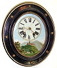 Black Forest oval picture frame 30 hour striking wall clock, c1870.