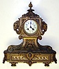 French large cast brass 8 day figural mantel clock, c1880.