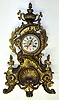 French large cast brass 8 day mantel clock, c1880.