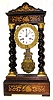 French inlaid wood portico clock, c1880