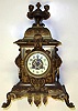 French ornate cast brass 8 day mantel clock, c1880.