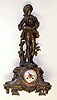 French large cast metal figural music theme 8 day mantel clock, c1890.