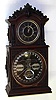 Ithaca "No. 3 1/2 Parlor" black dial 8 day walnut striking calendar shelf clock, c1881.