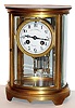 French, Vincenti and Cie, 8 day time/strike brass and glass OVAL crystal regulator, c1900