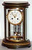 French, Ls. Boname, 8 day time/strike oval case brass and glass crystal regulator, c1900