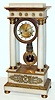 French, 8 day time and strike four pillar marble and brass gilt empire clock, c1890