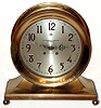 Chelsea Clock Co., "Base and Ball" or also named the "Commodore" 8-day time/strike ship's bell brass mantel clock retailed by E. P. Roberts and Sons, Inc., Pittsburgh. Serial No. 59176. c1909