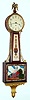 Waltham Clock Co., Waltham, Mass., full size banjo timepiece 8 day spring driven time only movement with lever escapement in mahogany case, c1930