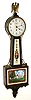 Waltham Clock Co., Waltham, Mass., electric banjo timepiece in mahogany case with reverse painted tablets, c1935