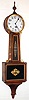 Waterbury Clock Co., Waterbury, Conn., "Willard No. 1" banjo wall clock 8 day time only weight driven movement in oak case, c1906