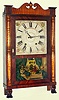 Riley Whiting, Winchester, Conn., 30 hour time and strike weight driven wood movement half column and splat shelf clock, c1830