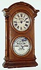 Southern Calendar Clock Co., St. Louis, Mo., Fashion No. 2 walnut veneer 8 day time and strike shelf clock, c1880.