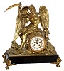 French cast brass Father Time figural 8 day mantel clock, c1880.