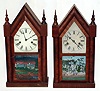 Two Connecticut steeple clocks: Welch and Forestville 30 hour time and strike mahogany veneer, mid-19th century