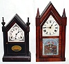 Two Connecticut shelf clocks, a Sessions steeple clock C.1930, and a Smith and Goodrich 8 day time and strike spring C.1850