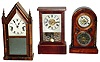 Three miniature 30 hour Connecticut shelf clocks, c1870