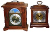 Two modern wood case bracket clocks with German Hermle 8 day Westminster chime movements.