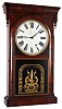 Ansonia Brass and Copper Co., Ansonia Conn., shelf clock 8 day time and strike two weight driven movement in rosewood veneered case with multicolor reverse painted lower tablet with gold leaf molding and painted zinc dial, c1870