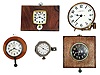 Five small Waltham clocks, early 20th century.