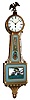 Gold front full size 8 day modern reproduction mahogany banjo clock, c1980.
