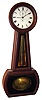 B. D. Bingham, Nashua, NH "No. 1 Banjo" type wall clock 8 day time only weight driven movement in mahogany case with reverse painted throat and lower tablets and painted metal dial, c1840