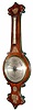 English mercury barometer by A. Pastorelli for Cross St. Hatton Garden in a rosewood case with mother of pearl inlay, c1830