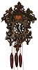 Cuckoo clock three weight with 30 hour cast brass time and strike movement in carved Black Forest case, c1880