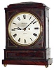 English bracket clock for J. Just and Sons, London 8 day time and bell strike spring driven double fusee movement in mahogany case with brass line inlay and painted metal dial, c1820