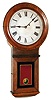 E. Howard and Co., Boston, Mass., "Regulator No. 70" wall clock 8 day time only weight driven movement in oak case with reverse painted lower tablet and painted metal dial, c1900