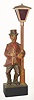 German, Karl Griesbaum, drunk and broom whistler, leaning against lamp post, c1950