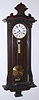 German, 1-weight "Vienna Regulator" in a grained case with original top, slide mount movement with original brass brackets, old pulley and hands, C.1880