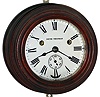 Seth Thomas Clock Co., Thomaston, Conn., "Wardroom" ship's bell clock 30 hour time and strike spring driven hanging clock in mahogany case, c1904