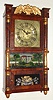 Birge, Mallory and Co., 30-hour time/strike miniature triple-decker shelf clock. c.1843